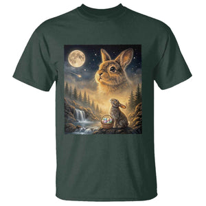 Easter Bunny Howling to the Moon Vintage T Shirt TS14 Dark Forest Green Print Your Wear