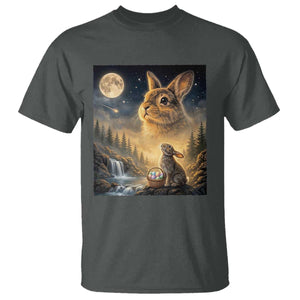 Easter Bunny Howling to the Moon Vintage T Shirt TS14 Dark Heather Print Your Wear
