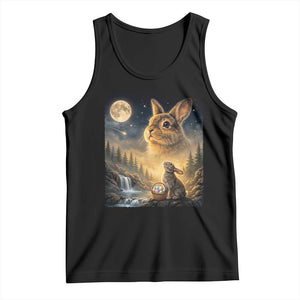 Easter Bunny Howling to the Moon Vintage Tank Top TS14 Black Print Your Wear