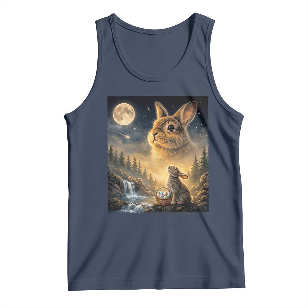 Easter Bunny Howling to the Moon Vintage Tank Top TS14 Navy Print Your Wear