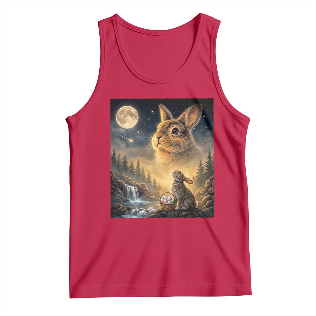Easter Bunny Howling to the Moon Vintage Tank Top TS14 Red Print Your Wear