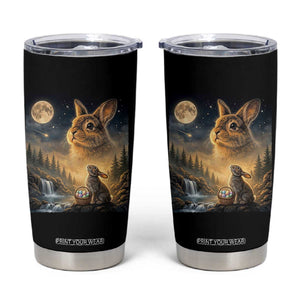 Easter Bunny Howling to the Moon Vintage Tumbler Cup TS14 Black Print Your Wear