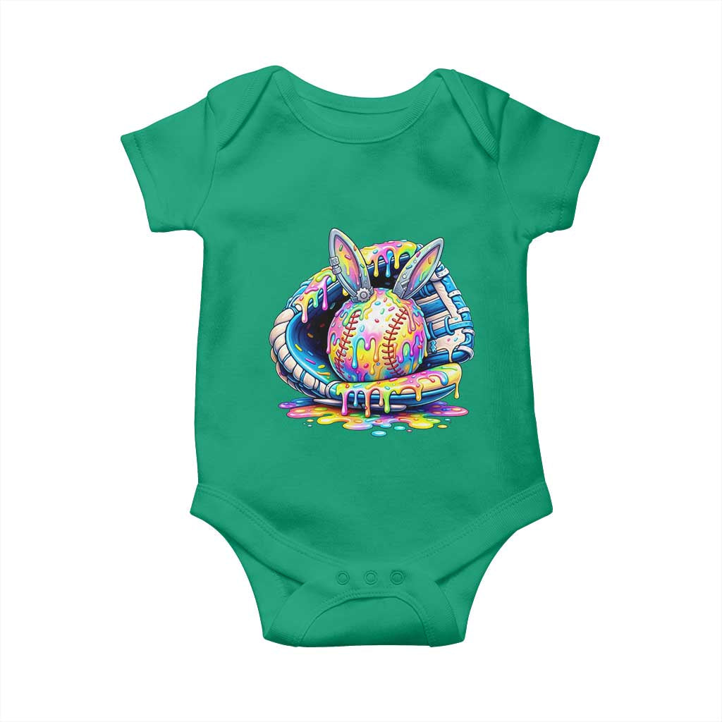 Baseball Easter Baby Onesie Drip Ice Cream Sprinkles Baseball Glove TS14 Irish Green Print Your Wear