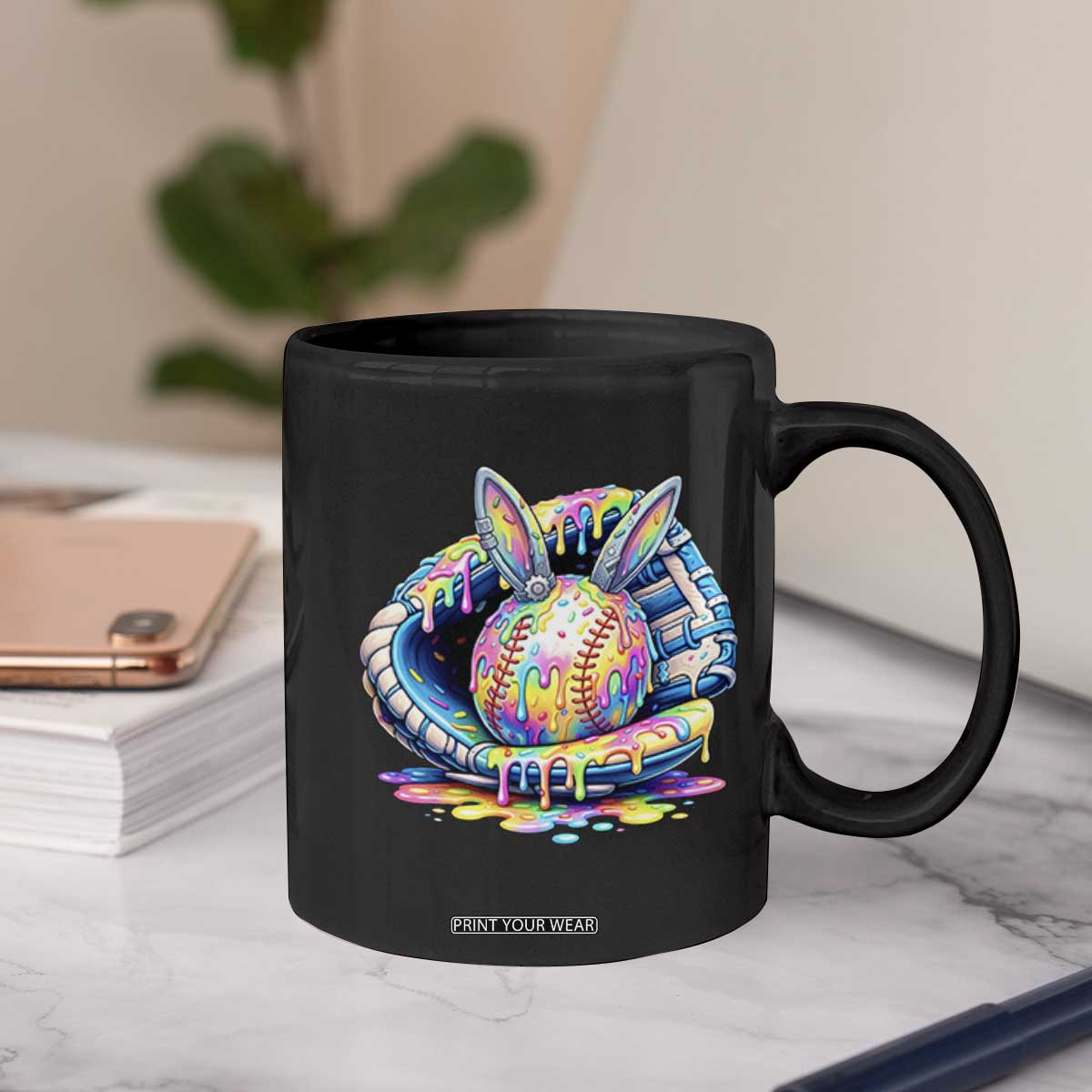 Baseball Easter Coffee Mug Drip Ice Cream Sprinkles Baseball Glove TS14 Print Your Wear