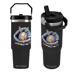 Baseball Easter Flip Straw Tumbler Drip Ice Cream Sprinkles Baseball Glove TS14 One Size: 30 oz Black Print Your Wear