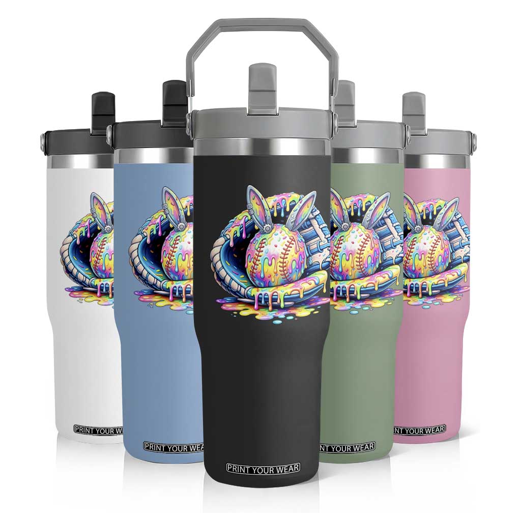 Baseball Easter Flip Straw Tumbler Drip Ice Cream Sprinkles Baseball Glove TS14 Print Your Wear