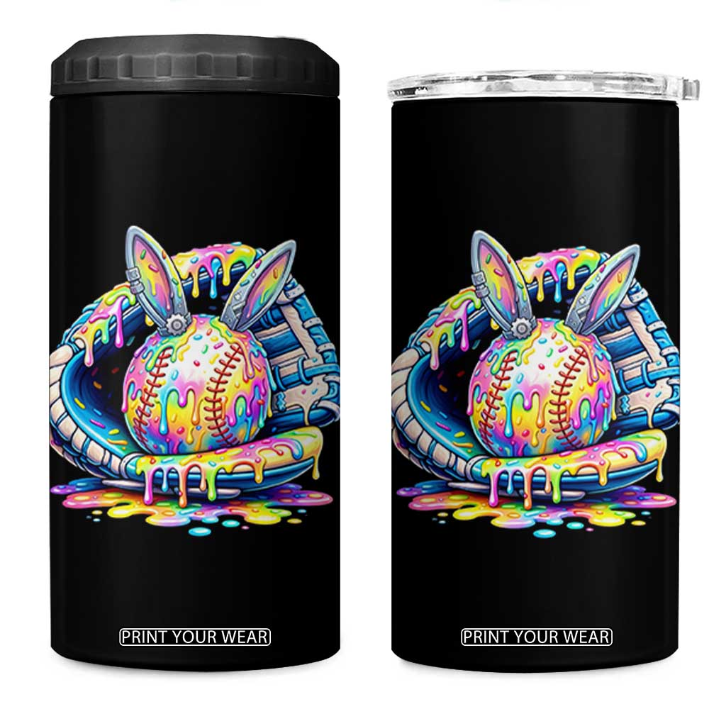 Baseball Easter 4 in 1 Can Cooler Tumbler Drip Ice Cream Sprinkles Baseball Glove TS14 One Size: 16 oz Black Print Your Wear