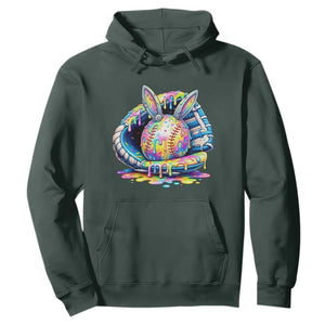 Baseball Easter Hoodie Drip Ice Cream Sprinkles Baseball Glove TS14 Dark Forest Green Print Your Wear