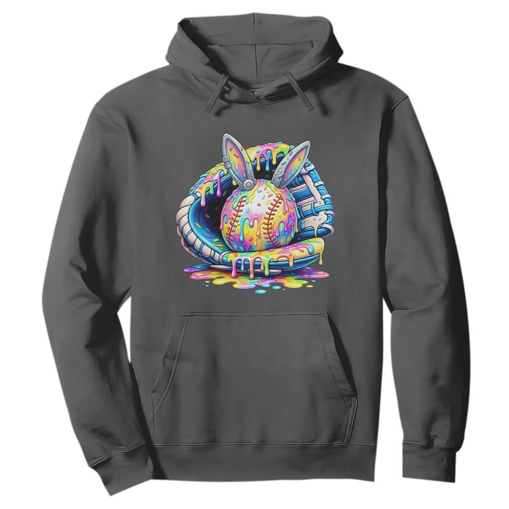 Baseball Easter Hoodie Drip Ice Cream Sprinkles Baseball Glove TS14 Dark Heather Print Your Wear