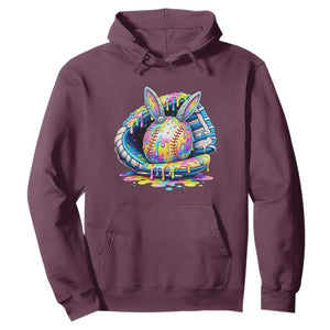 Baseball Easter Hoodie Drip Ice Cream Sprinkles Baseball Glove TS14 Maroon Print Your Wear