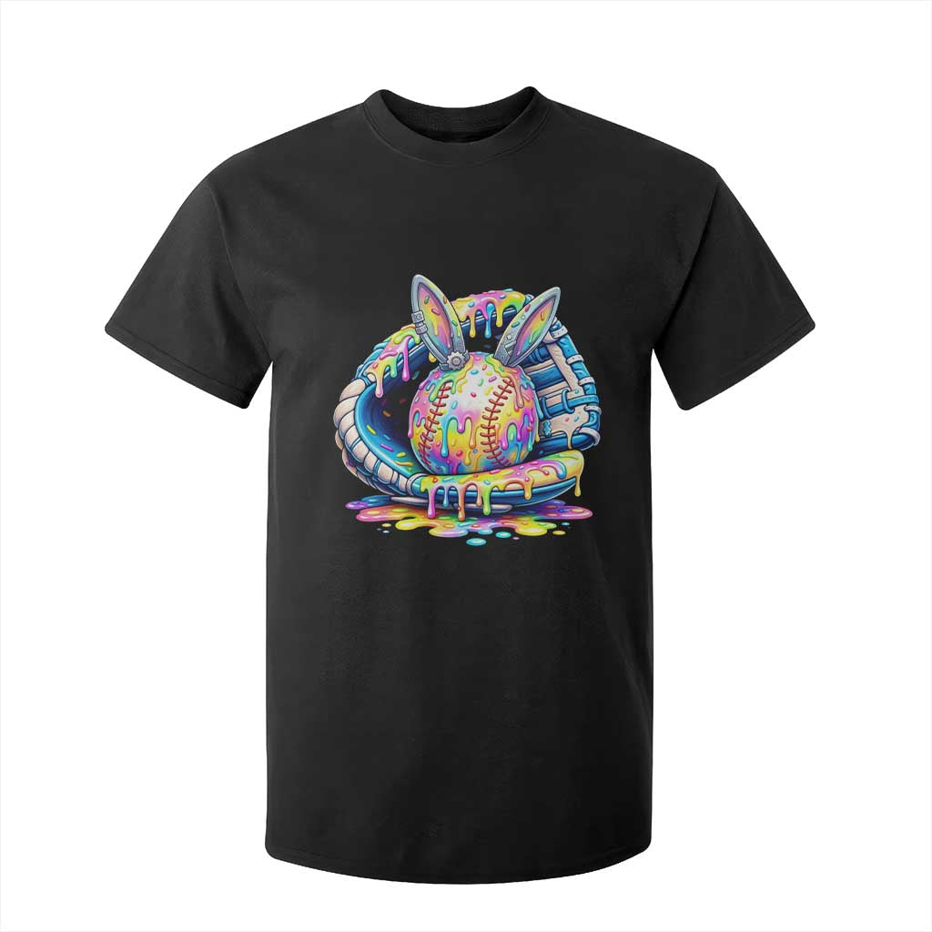 Baseball Easter T Shirt For Kid Drip Ice Cream Sprinkles Baseball Glove TS14 Black Print Your Wear