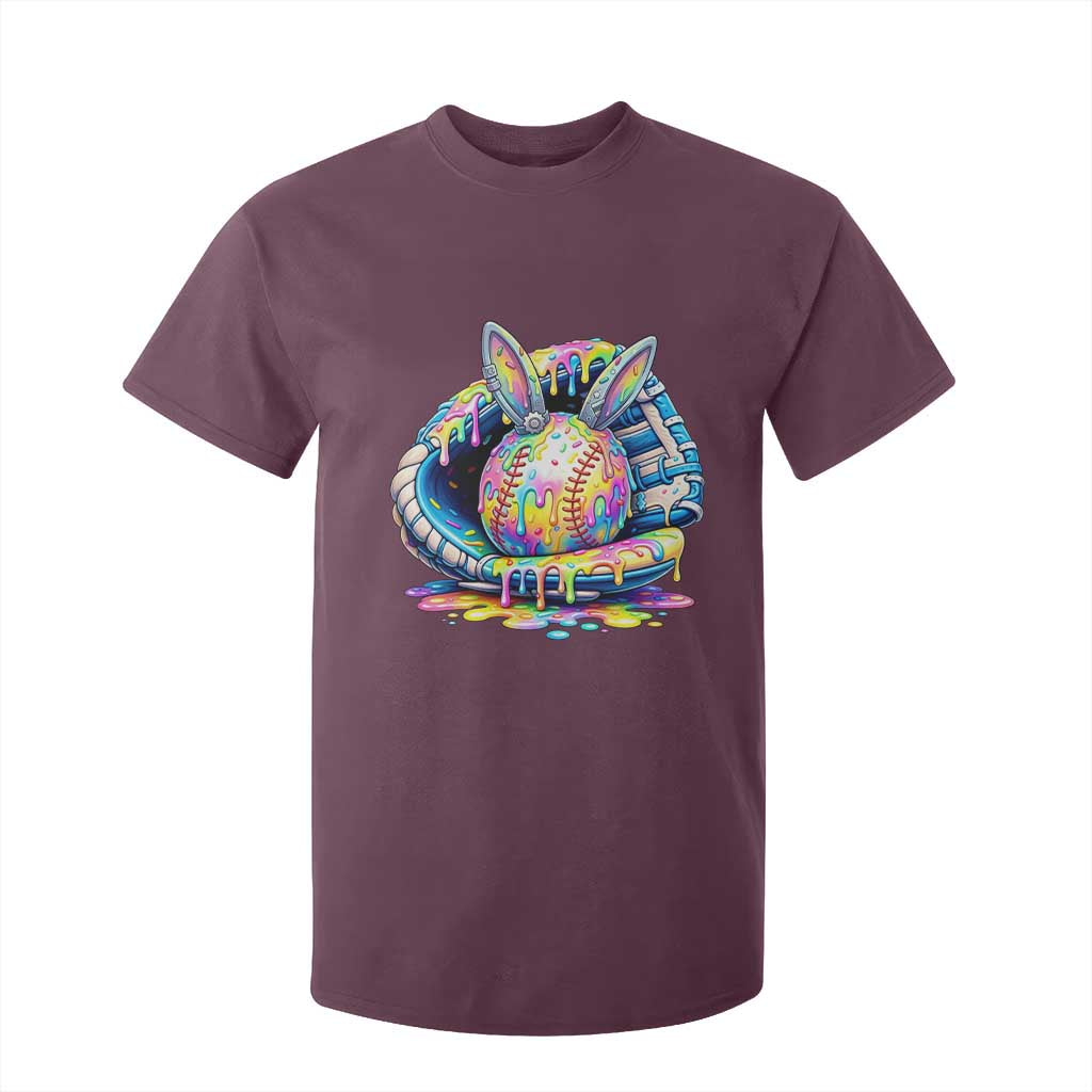Baseball Easter T Shirt For Kid Drip Ice Cream Sprinkles Baseball Glove TS14 Maroon Print Your Wear