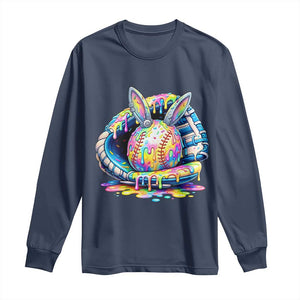 Baseball Easter Long Sleeve Shirt Drip Ice Cream Sprinkles Baseball Glove TS14 Navy Print Your Wear