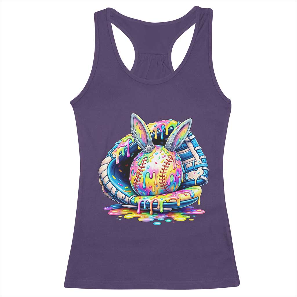 Baseball Easter Racerback Tank Top Drip Ice Cream Sprinkles Baseball Glove TS14 Purple Print Your Wear