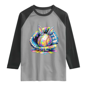 Baseball Easter Raglan Shirt Drip Ice Cream Sprinkles Baseball Glove TS14 Sport Gray Black Print Your Wear