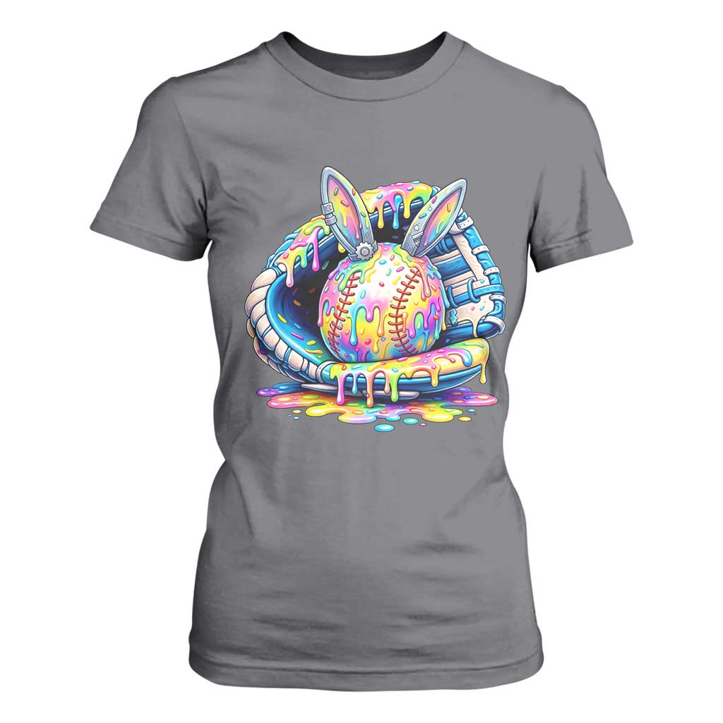 Baseball Easter T Shirt For Women Drip Ice Cream Sprinkles Baseball Glove TS14 Charcoal Print Your Wear