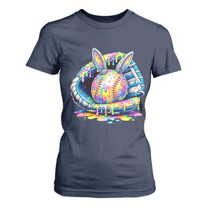Baseball Easter T Shirt For Women Drip Ice Cream Sprinkles Baseball Glove TS14 Navy Print Your Wear