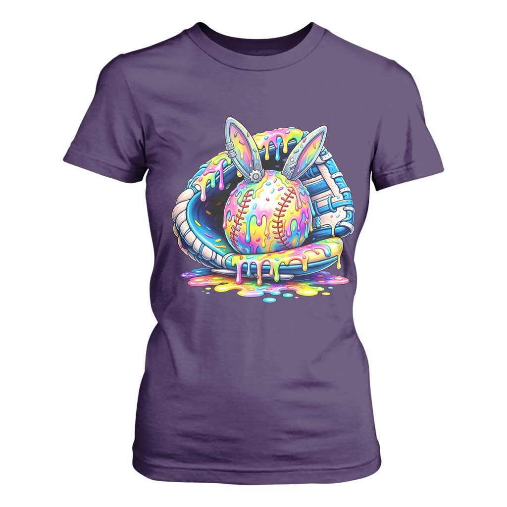 Baseball Easter T Shirt For Women Drip Ice Cream Sprinkles Baseball Glove TS14 Purple Print Your Wear
