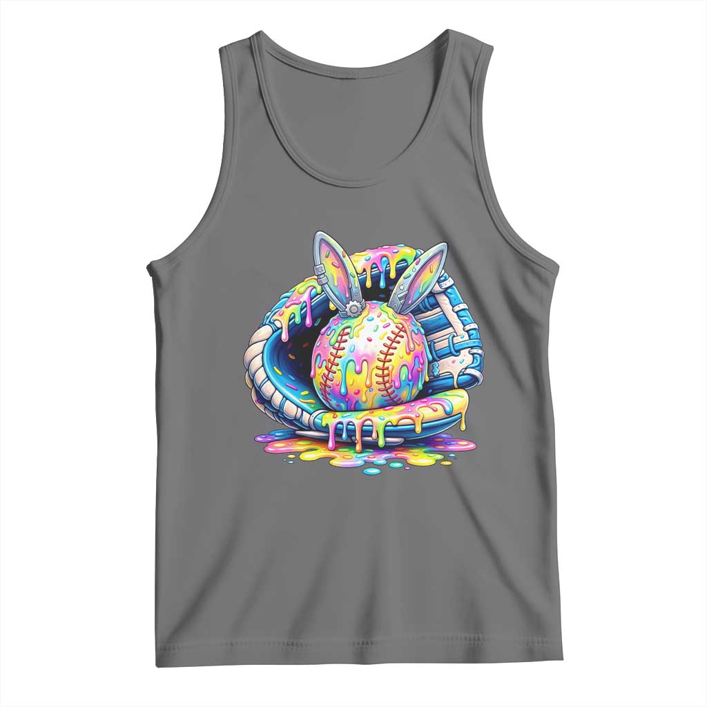 Baseball Easter Tank Top Drip Ice Cream Sprinkles Baseball Glove TS14 Black Heather Print Your Wear