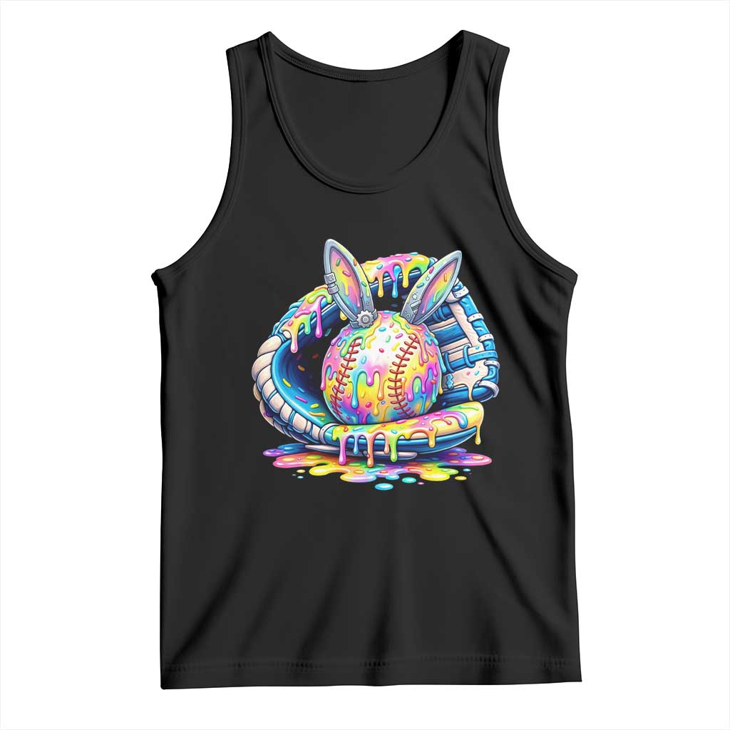 Baseball Easter Tank Top Drip Ice Cream Sprinkles Baseball Glove TS14 Black Print Your Wear