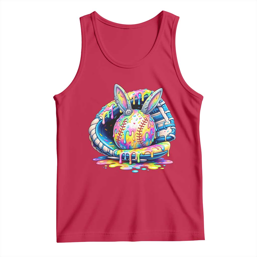 Baseball Easter Tank Top Drip Ice Cream Sprinkles Baseball Glove TS14 Red Print Your Wear