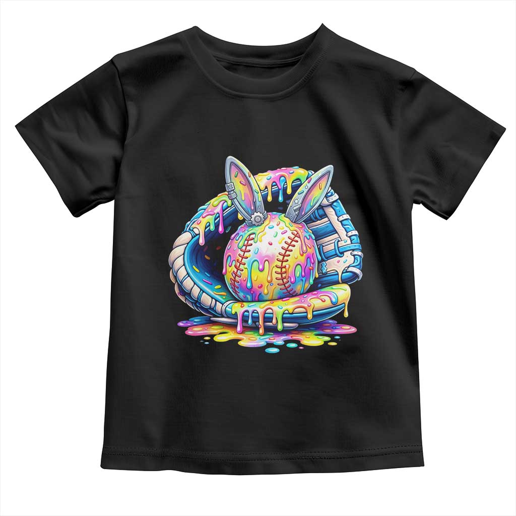 Baseball Easter Toddler T Shirt Drip Ice Cream Sprinkles Baseball Glove TS14 Black Print Your Wear