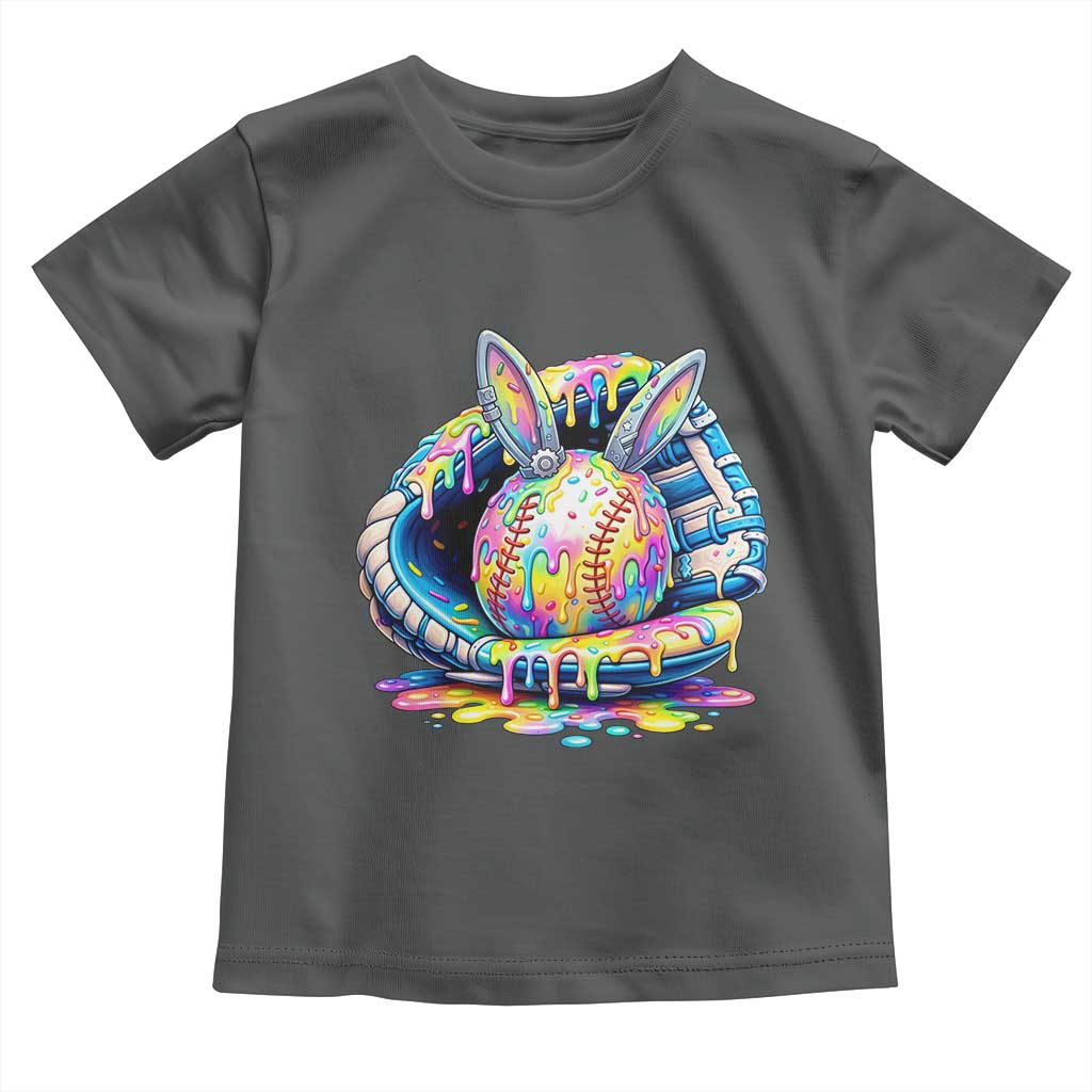 Baseball Easter Toddler T Shirt Drip Ice Cream Sprinkles Baseball Glove TS14 Dark Heather Print Your Wear
