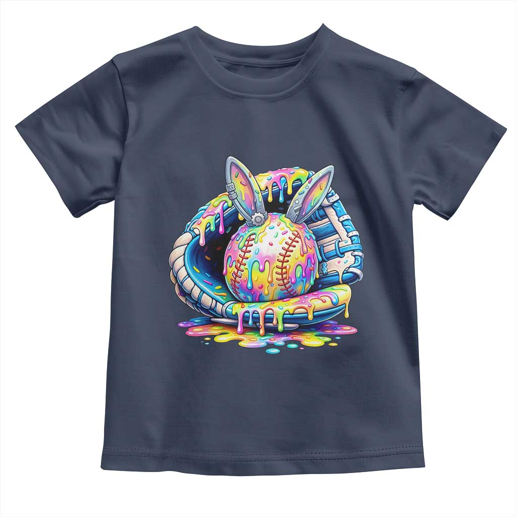 Baseball Easter Toddler T Shirt Drip Ice Cream Sprinkles Baseball Glove TS14 Navy Print Your Wear