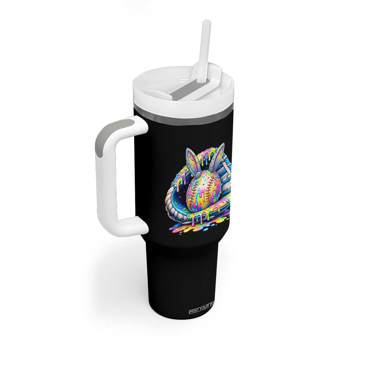 Baseball Easter Tumbler With Handle Drip Ice Cream Sprinkles Baseball Glove TS14 Print Your Wear