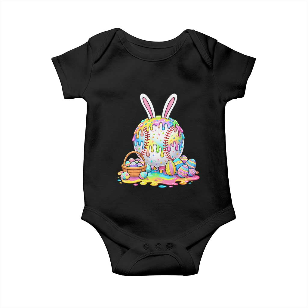 Baseball Easter Drip Ice Cream Sprinkles Egg Gift Baby Onesie TS14 Black Print Your Wear