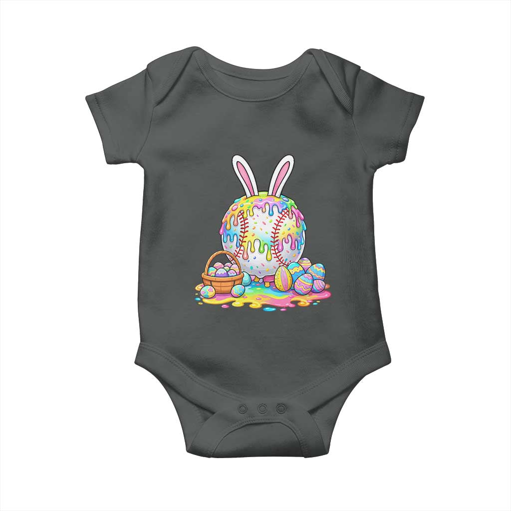 Baseball Easter Drip Ice Cream Sprinkles Egg Gift Baby Onesie TS14 Dark Heather Print Your Wear