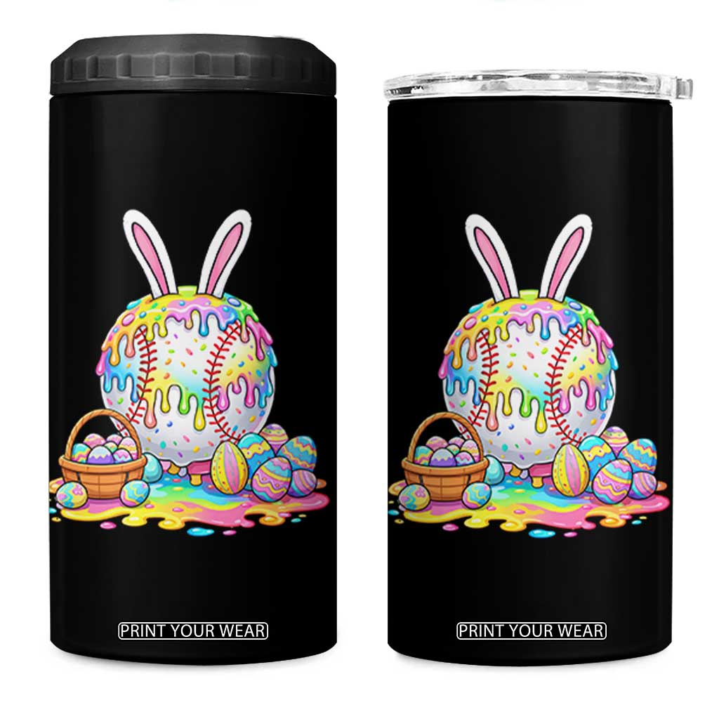 Baseball Easter Drip Ice Cream Sprinkles Egg Gift 4 in 1 Can Cooler Tumbler TS14 One Size: 16 oz Black Print Your Wear