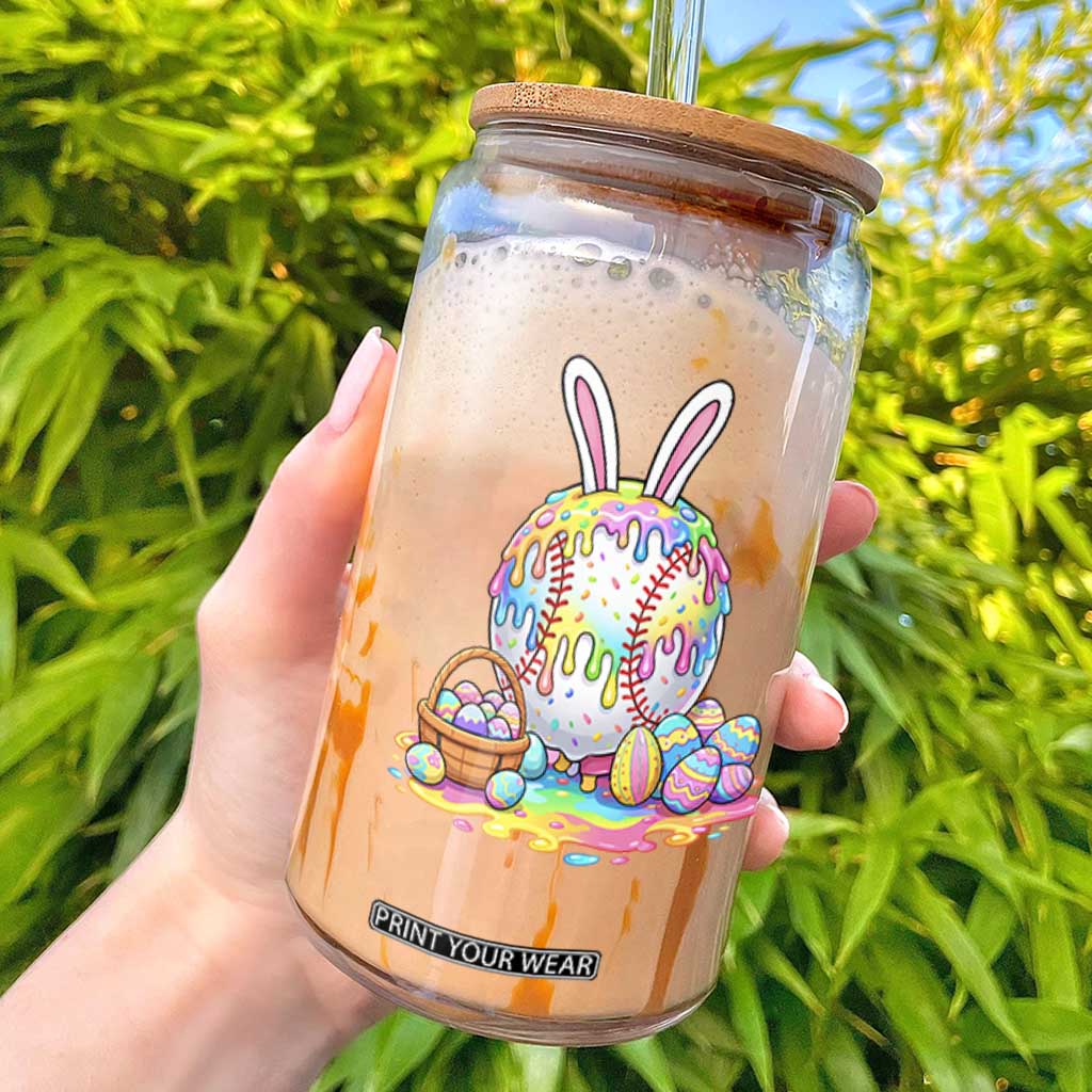 Baseball Easter Drip Ice Cream Sprinkles Egg Gift Glass Can TS14 Black Print Your Wear