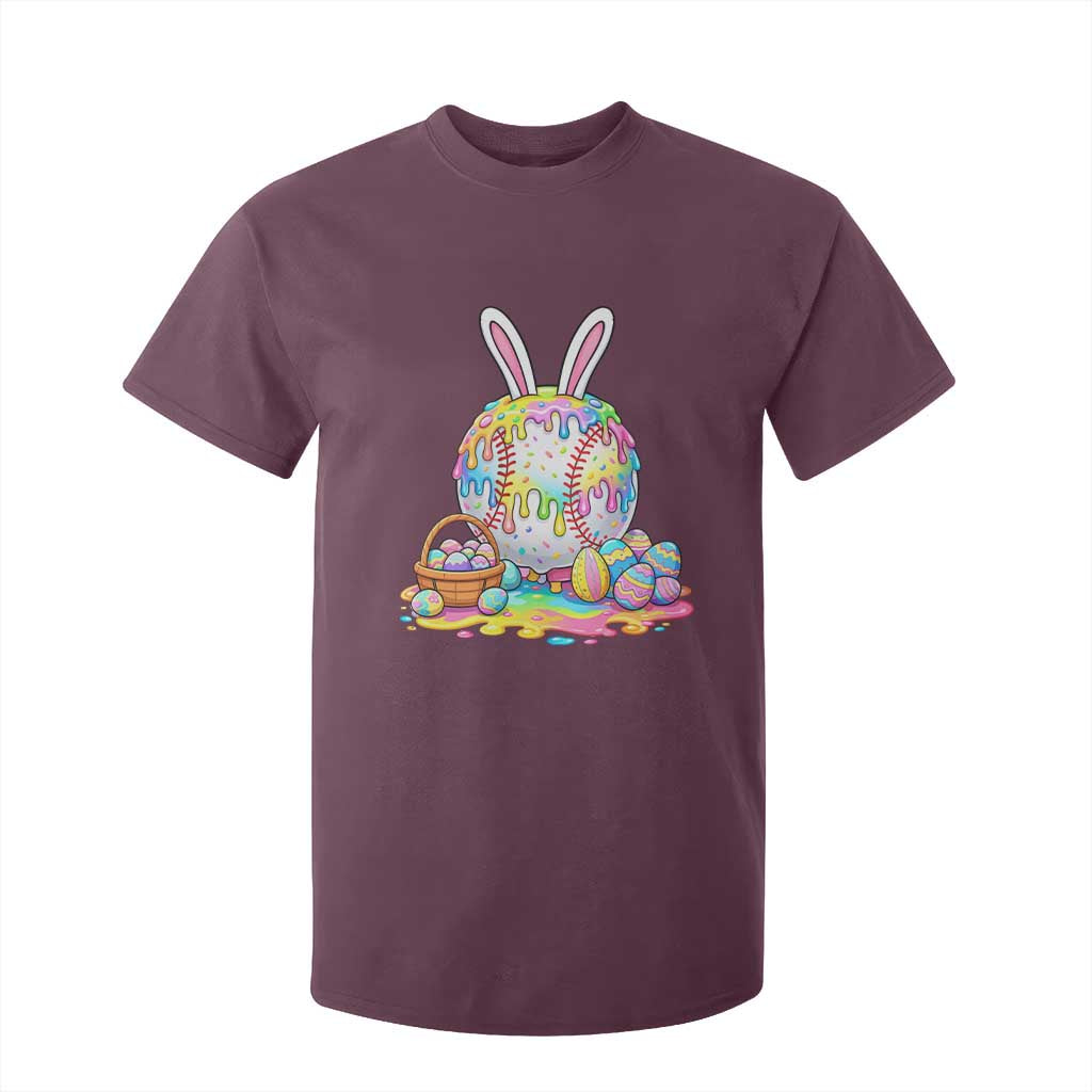 Baseball Easter Drip Ice Cream Sprinkles Egg Gift T Shirt For Kid TS14 Maroon Print Your Wear