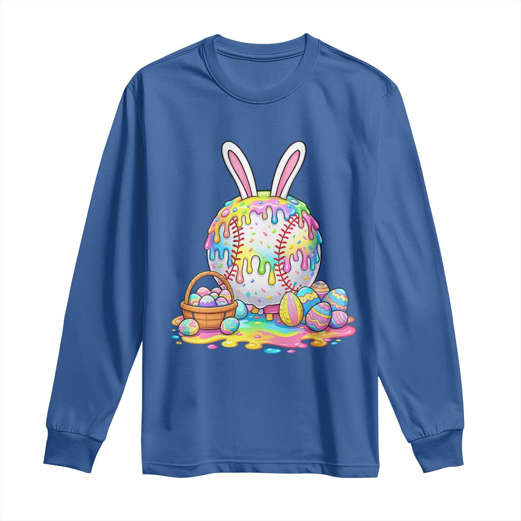 Baseball Easter Drip Ice Cream Sprinkles Egg Gift Long Sleeve Shirt TS14 Royal Blue Print Your Wear