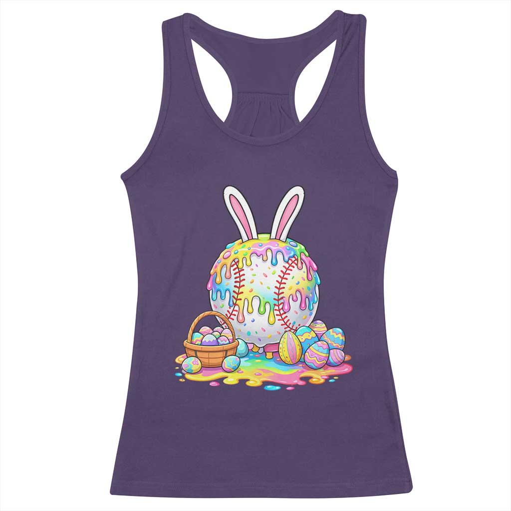 Baseball Easter Drip Ice Cream Sprinkles Egg Gift Racerback Tank Top TS14 Purple Print Your Wear