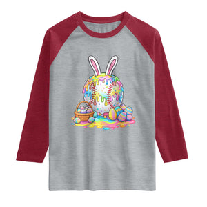 Baseball Easter Drip Ice Cream Sprinkles Egg Gift Raglan Shirt TS14 Heather Gray Heather Red Print Your Wear