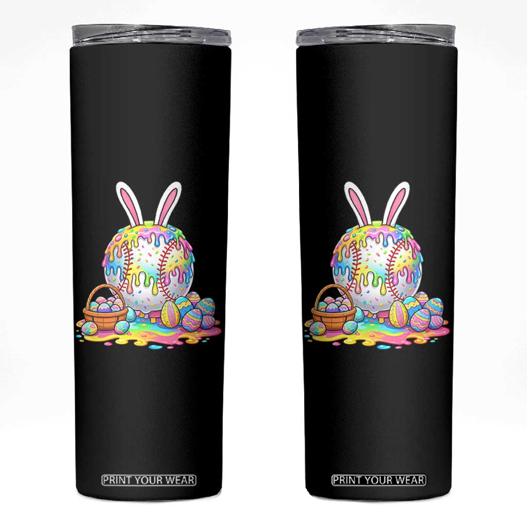 Baseball Easter Drip Ice Cream Sprinkles Egg Gift Skinny Tumbler TS14 Black Print Your Wear