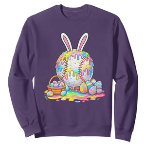 Baseball Easter Drip Ice Cream Sprinkles Egg Gift Sweatshirt TS14 Purple Print Your Wear