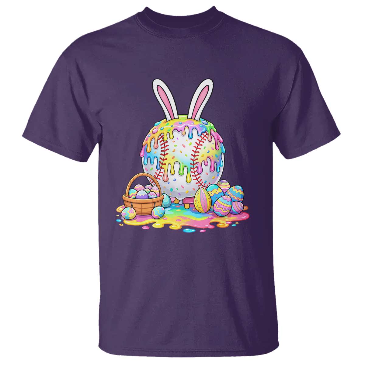 Baseball Easter Drip Ice Cream Sprinkles Egg Gift T Shirt TS14 Purple Print Your Wear