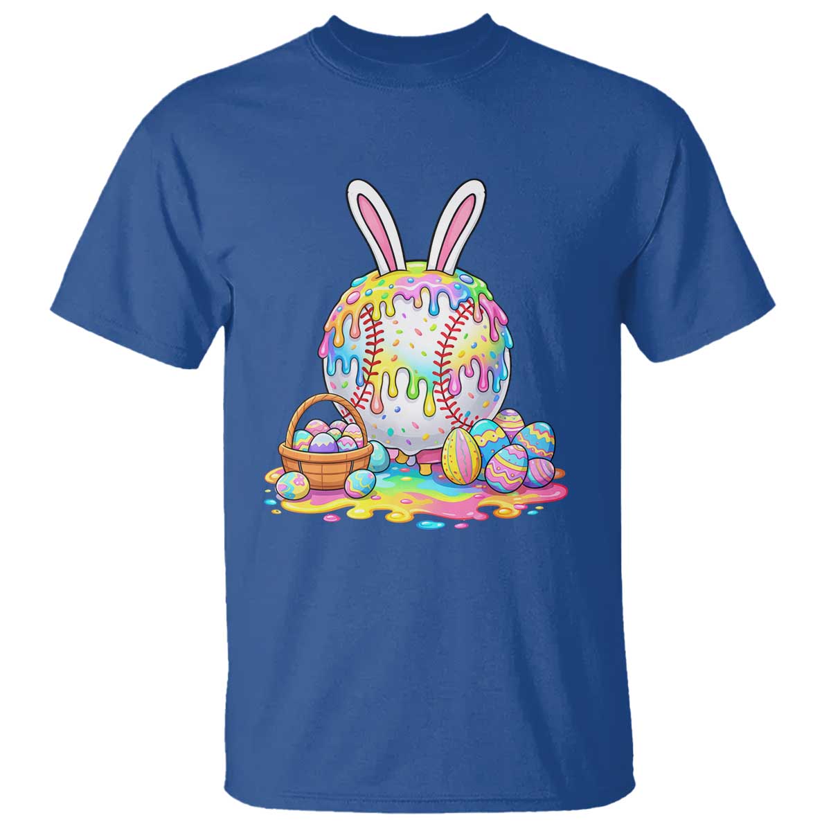 Baseball Easter Drip Ice Cream Sprinkles Egg Gift T Shirt TS14 Royal Blue Print Your Wear