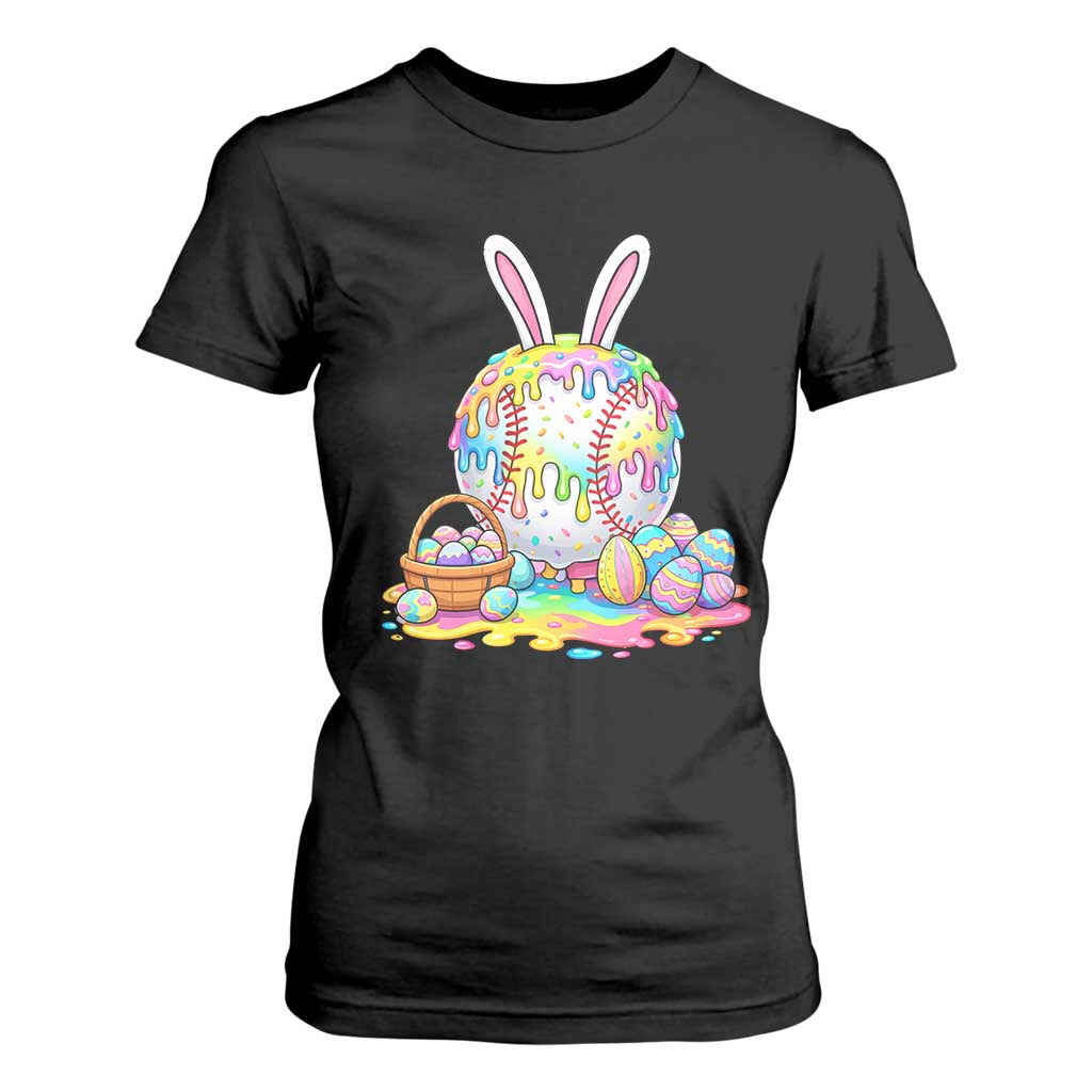 Baseball Easter Drip Ice Cream Sprinkles Egg Gift T Shirt For Women TS14 Black Print Your Wear