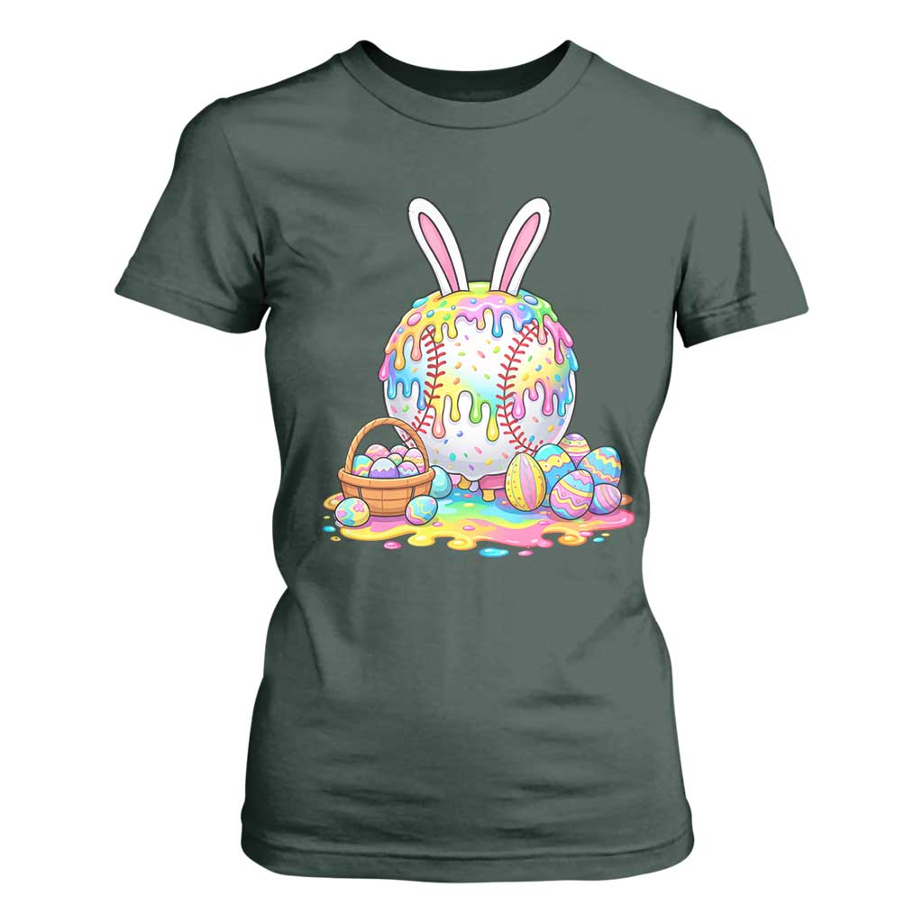 Baseball Easter Drip Ice Cream Sprinkles Egg Gift T Shirt For Women TS14 Dark Forest Green Print Your Wear