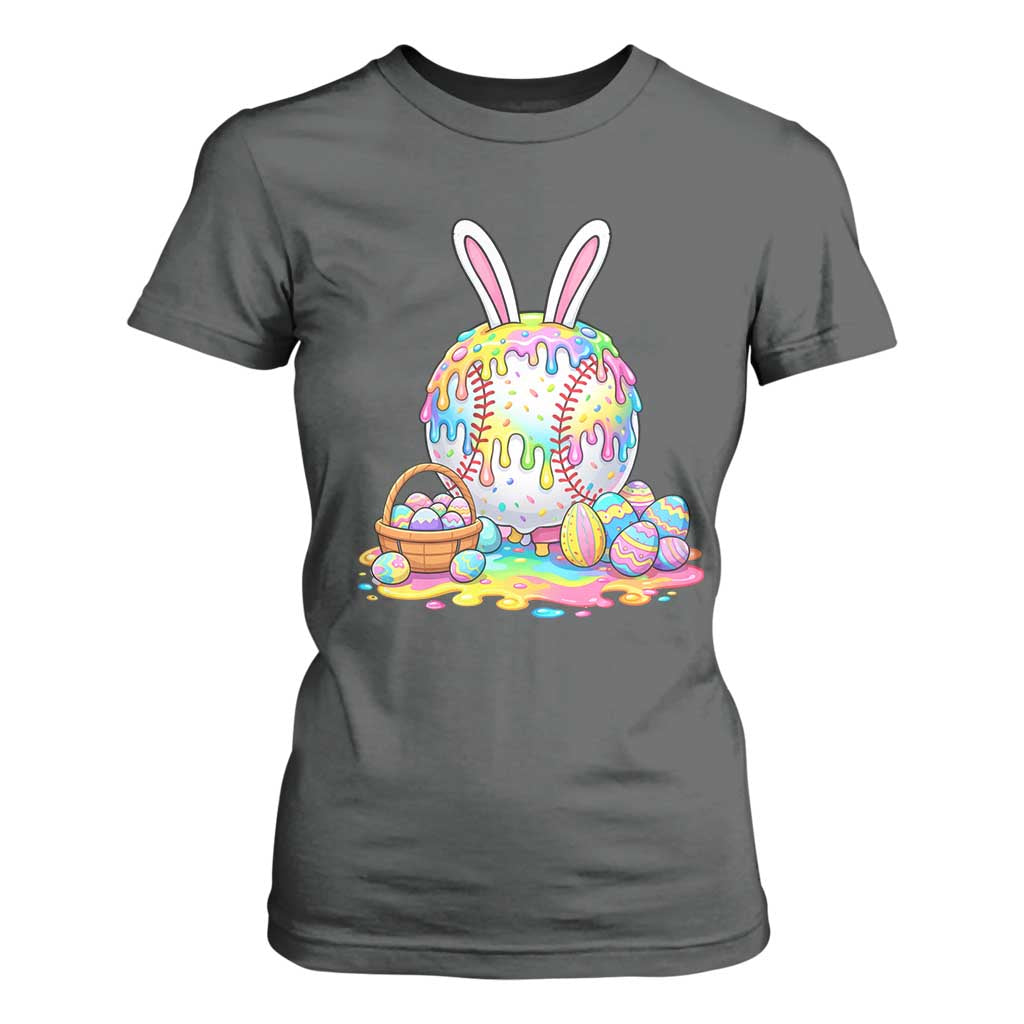 Baseball Easter Drip Ice Cream Sprinkles Egg Gift T Shirt For Women TS14 Dark Heather Print Your Wear