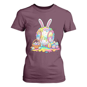 Baseball Easter Drip Ice Cream Sprinkles Egg Gift T Shirt For Women TS14 Maroon Print Your Wear