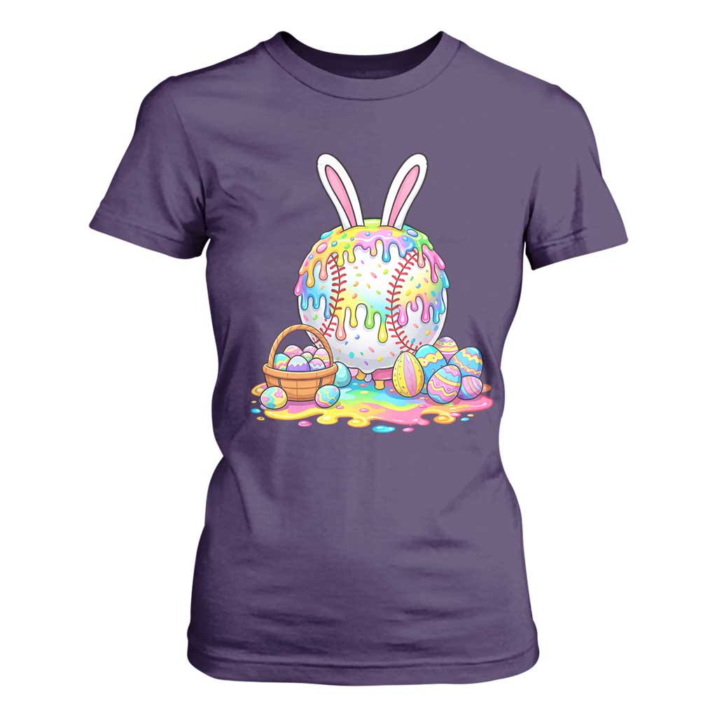 Baseball Easter Drip Ice Cream Sprinkles Egg Gift T Shirt For Women TS14 Purple Print Your Wear