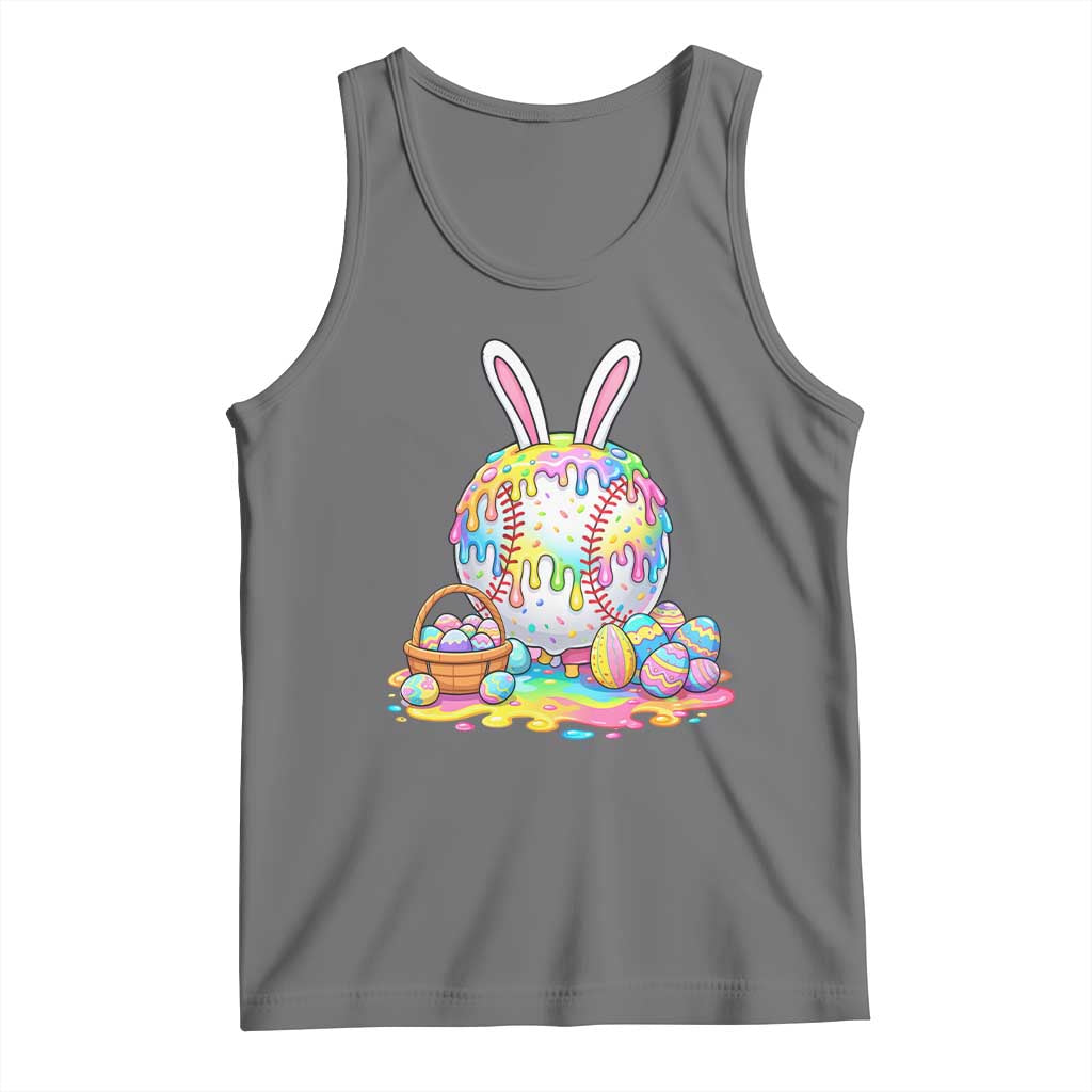 Baseball Easter Drip Ice Cream Sprinkles Egg Gift Tank Top TS14 Black Heather Print Your Wear