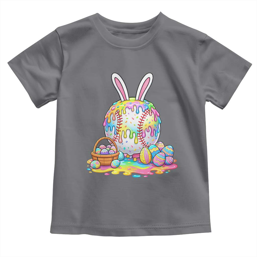 Baseball Easter Drip Ice Cream Sprinkles Egg Gift Toddler T Shirt TS14 Charcoal Print Your Wear