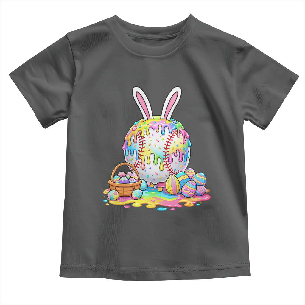 Baseball Easter Drip Ice Cream Sprinkles Egg Gift Toddler T Shirt TS14 Dark Heather Print Your Wear