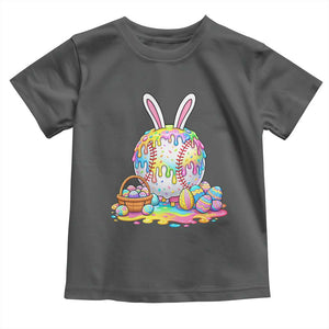 Baseball Easter Drip Ice Cream Sprinkles Egg Gift Toddler T Shirt TS14 Dark Heather Print Your Wear